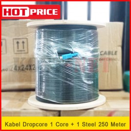 Kabel Dropcore 1 Core + 1 Steel 250 Meter SC/UPC-SC/UPC