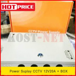 Power Suplay CCTV 12V 20A + Box [16 Port]
